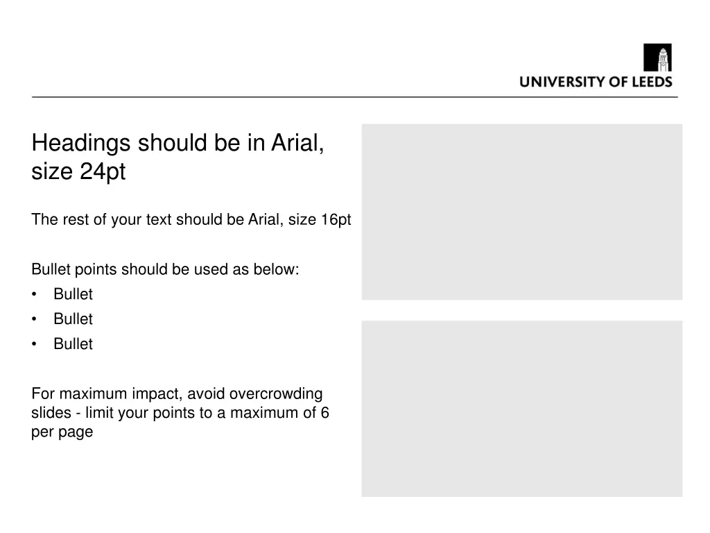 headings should be in arial size 24pt 2