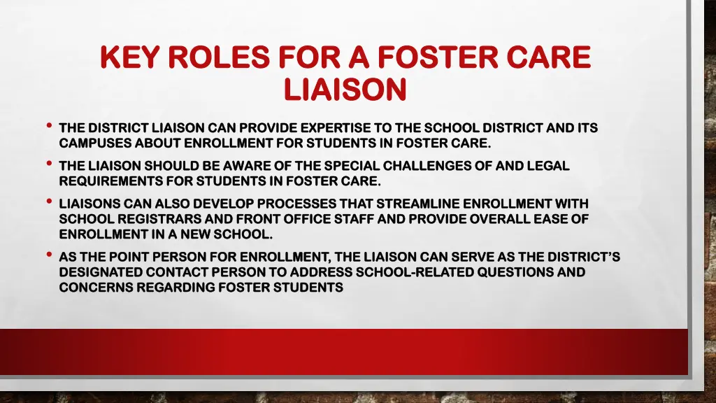 key roles for a foster care key roles