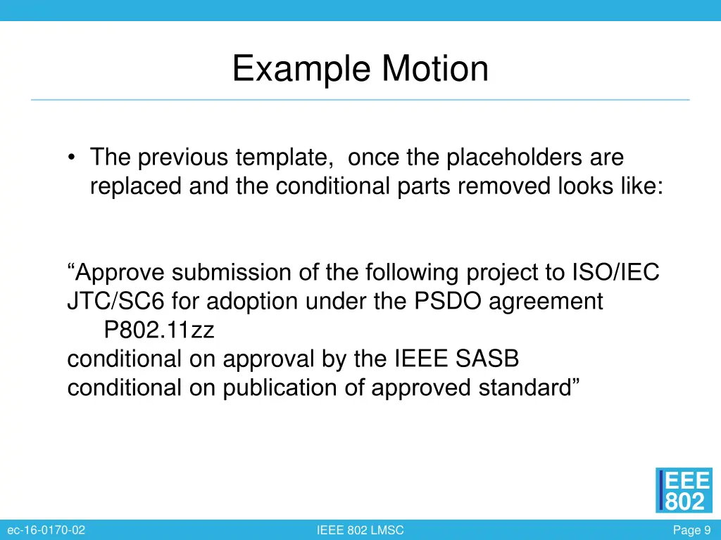 example motion