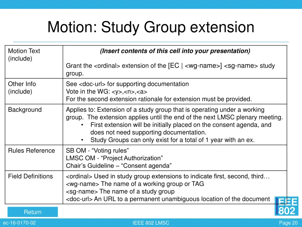 motion study group extension