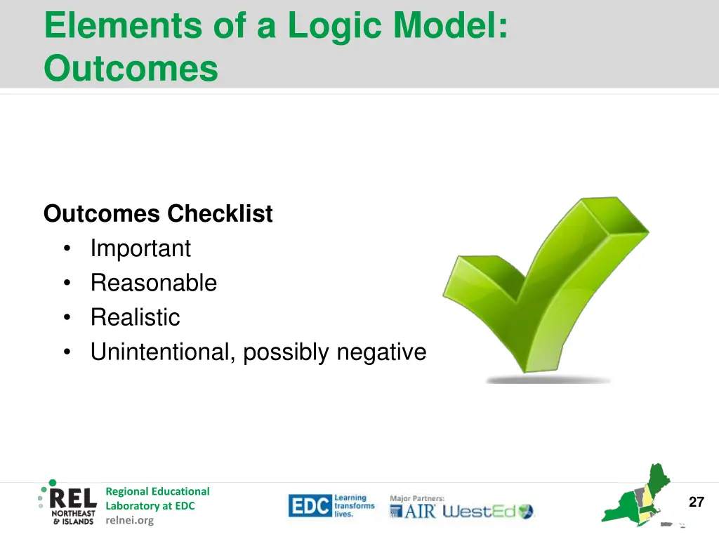 elements of a logic model outcomes 6