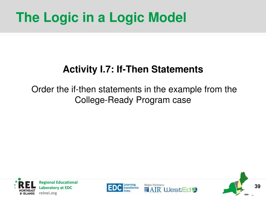 the logic in a logic model 2