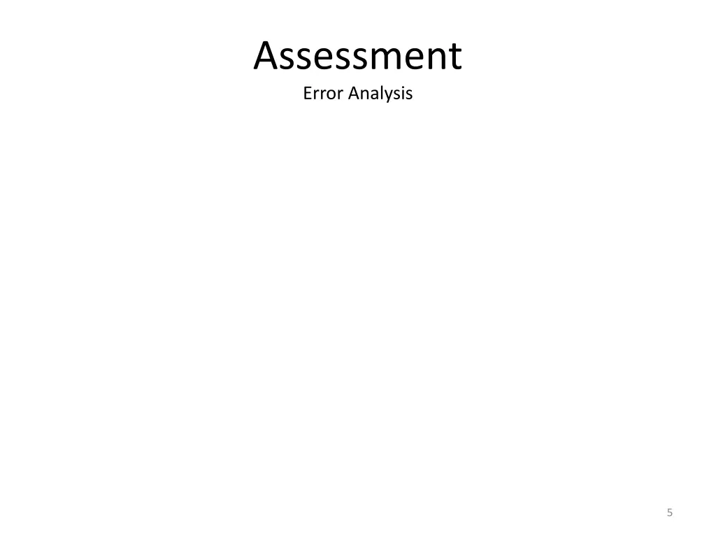 assessment error analysis