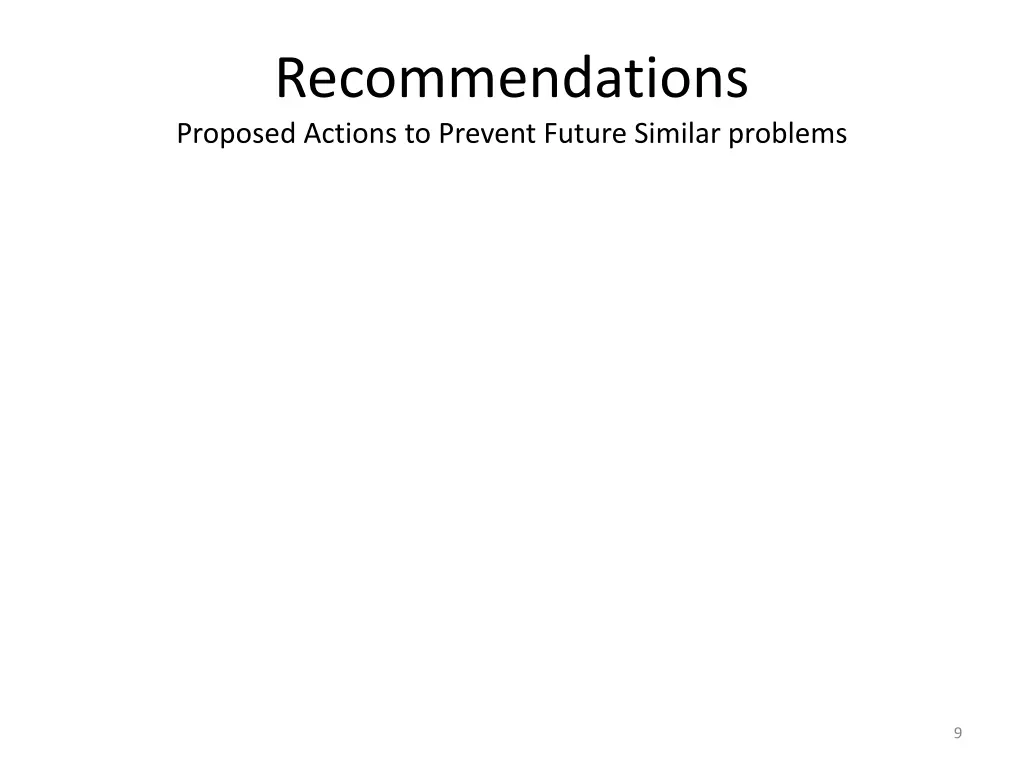 recommendations proposed actions to prevent