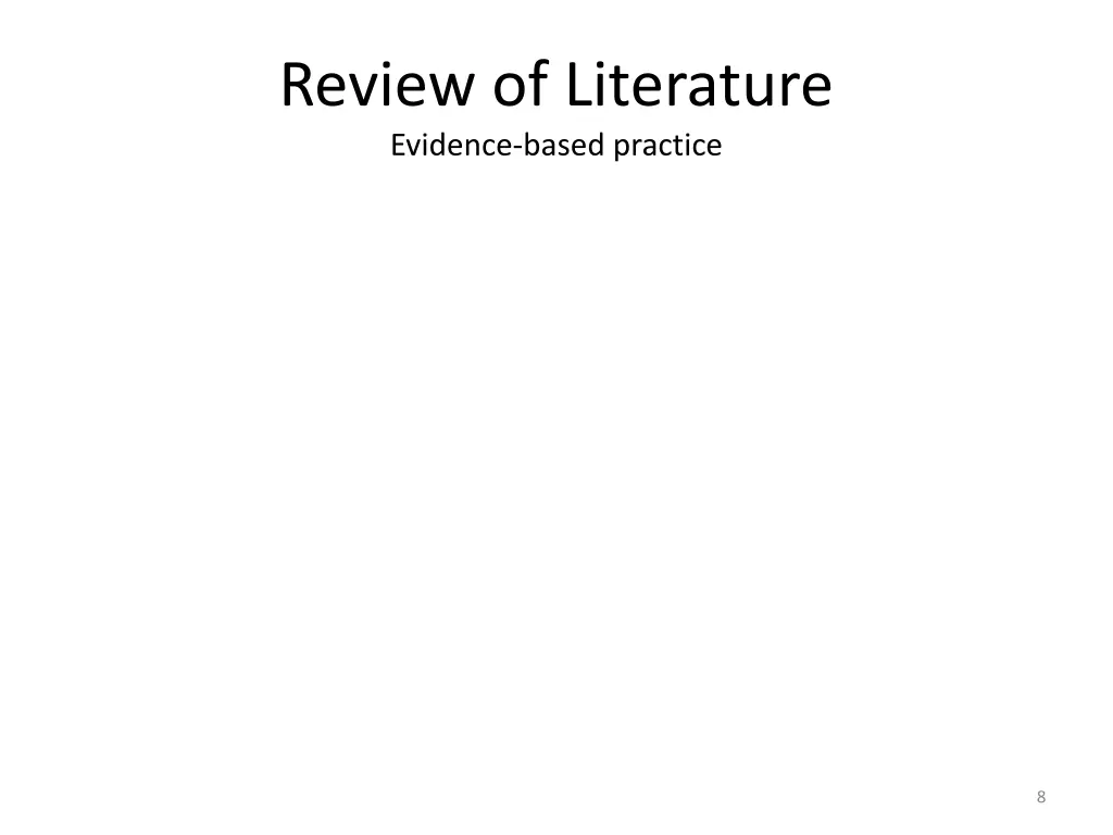 review of literature evidence based practice 1