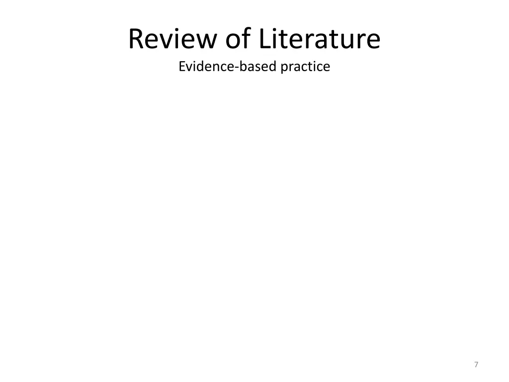 review of literature evidence based practice