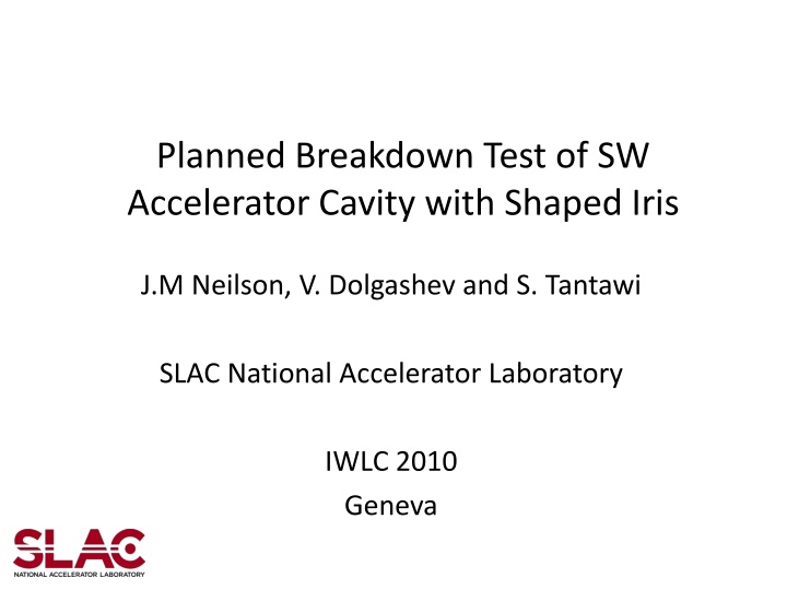 planned breakdown test of sw accelerator cavity