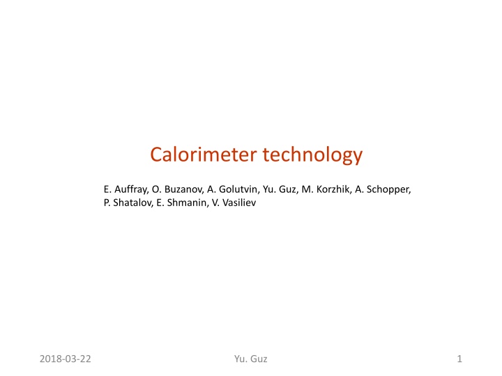 calorimeter technology