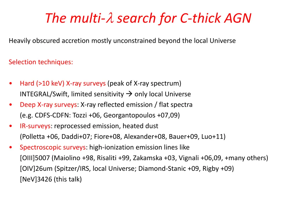 the multi search for c thick agn