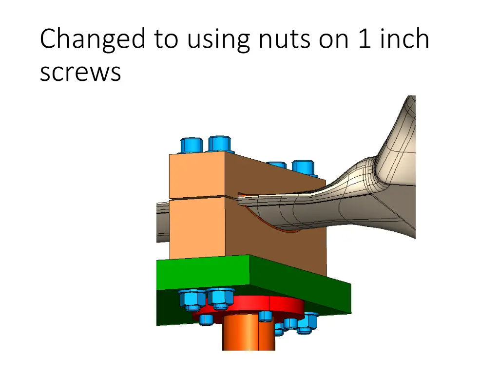 changed to using nuts on 1 inch screws