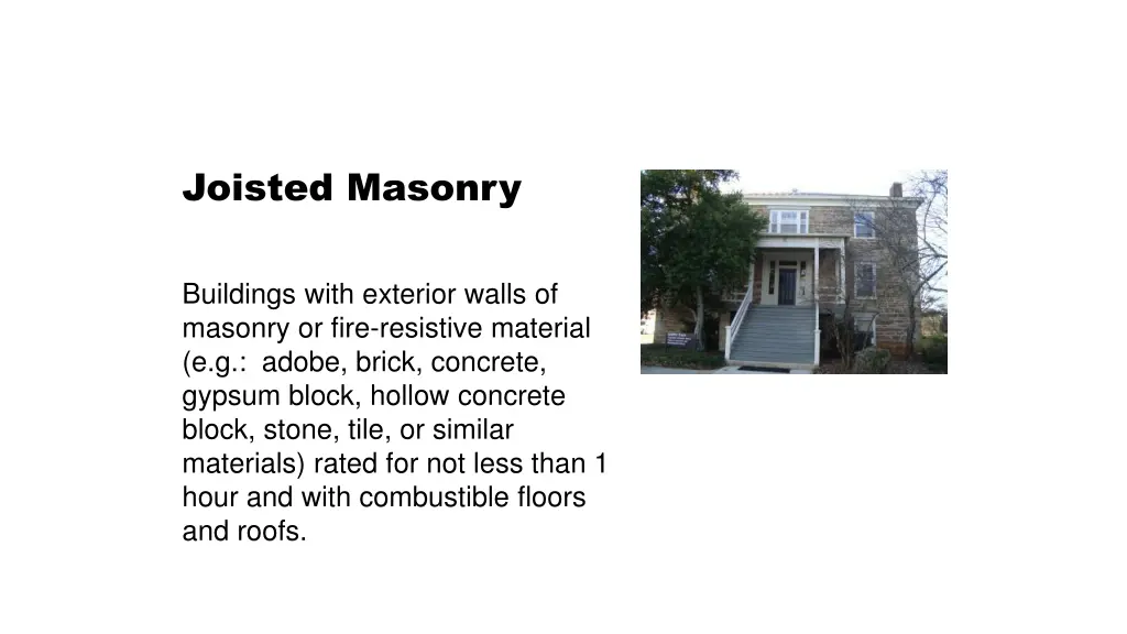 joisted masonry