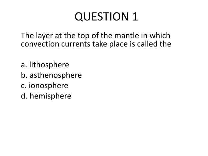 question 1