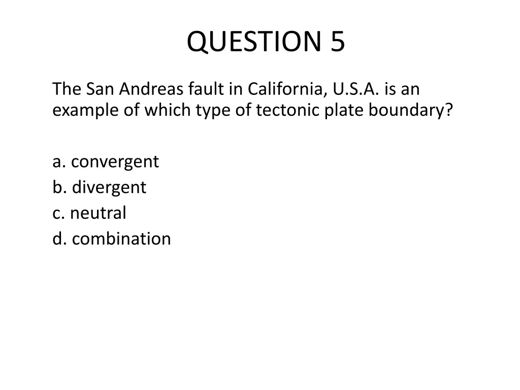 question 5