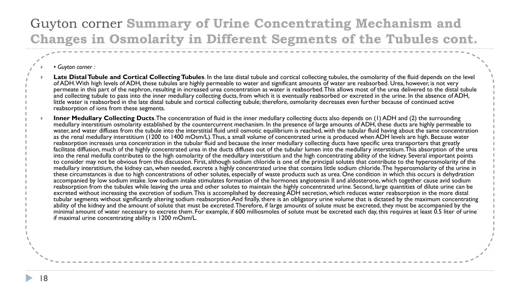 guyton corner summary of urine concentrating 1