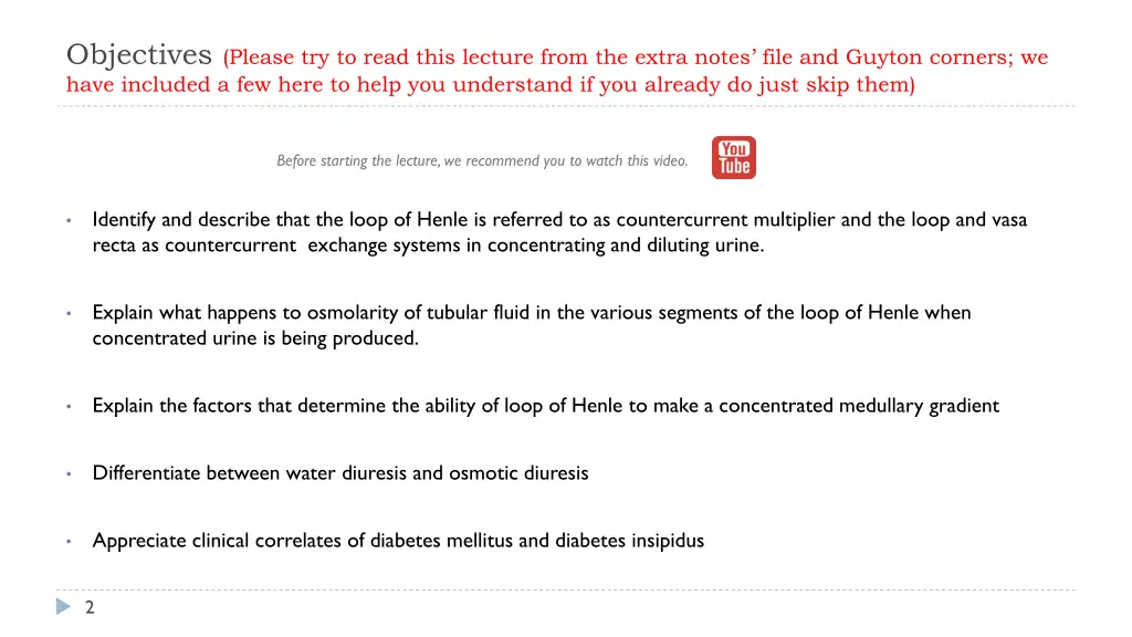 objectives please try to read this lecture from