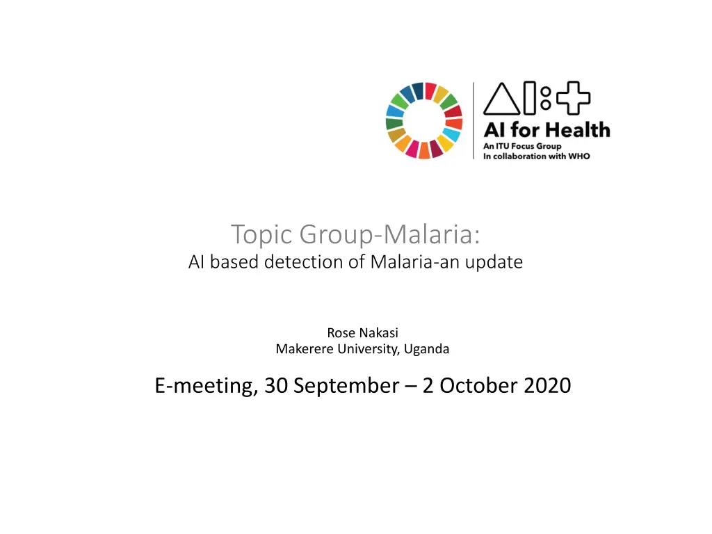 topic group malaria ai based detection of malaria