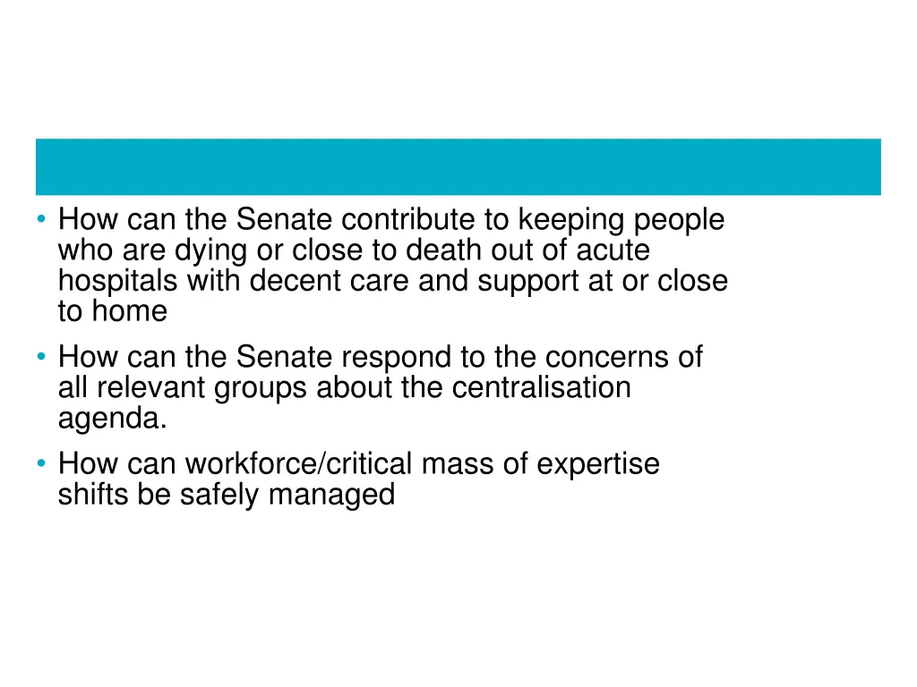 how can the senate contribute to keeping people