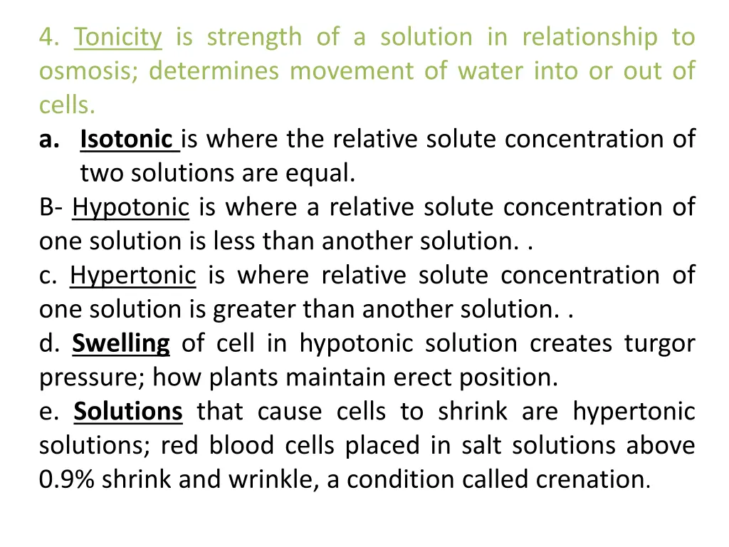 4 tonicity is strength of a solution