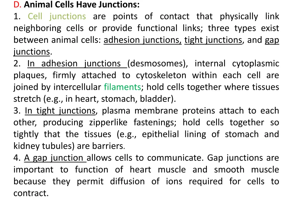 d animal cells have junctions 1 cell junctions