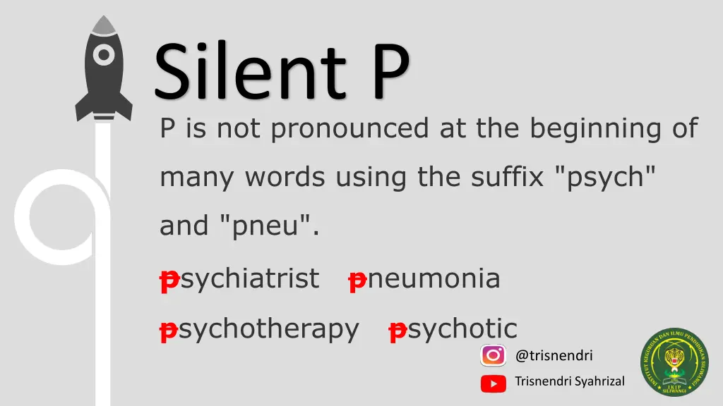 silent p p is not pronounced at the beginning of