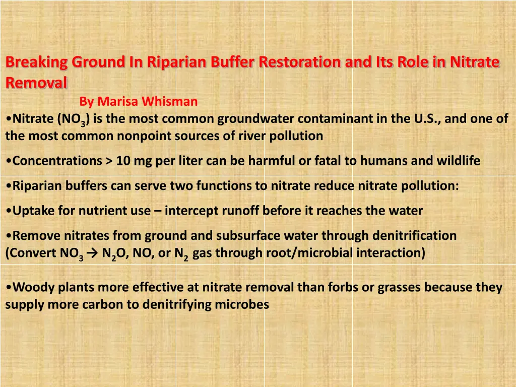 breaking ground in riparian buffer restoration