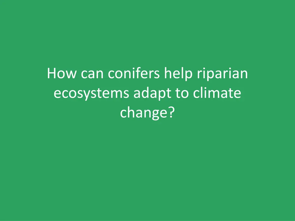 how can conifers help riparian ecosystems adapt