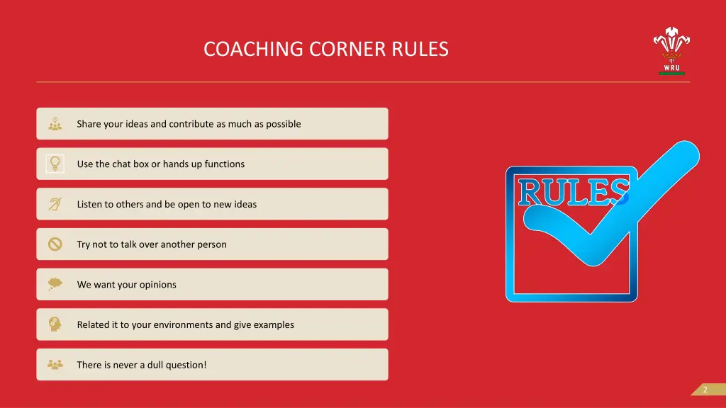 coaching corner rules