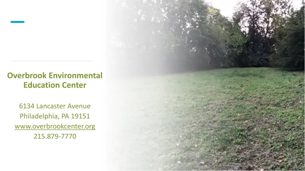 overbrook environmental education center