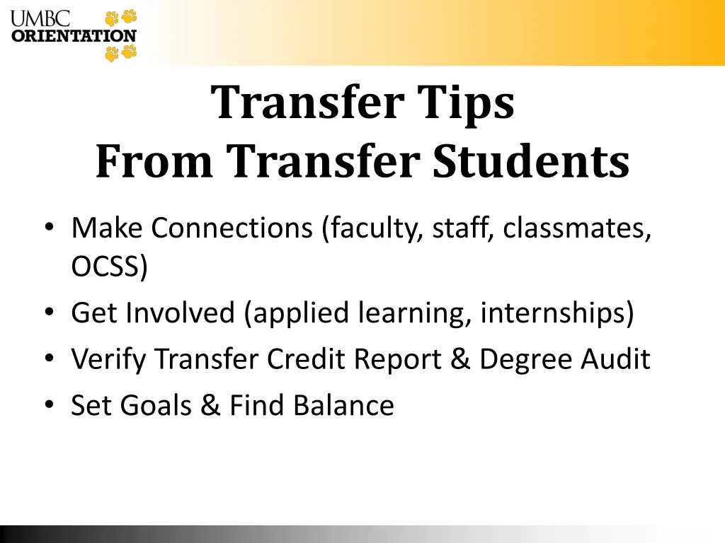 transfer tips from transfer students