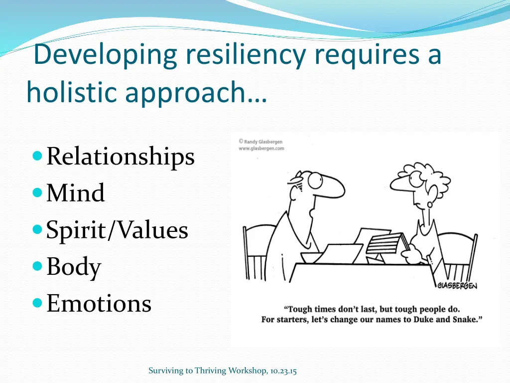 developing resiliency requires a holistic approach