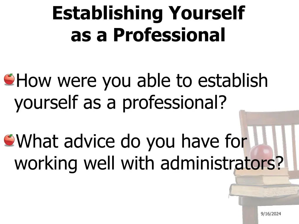 establishing yourself as a professional