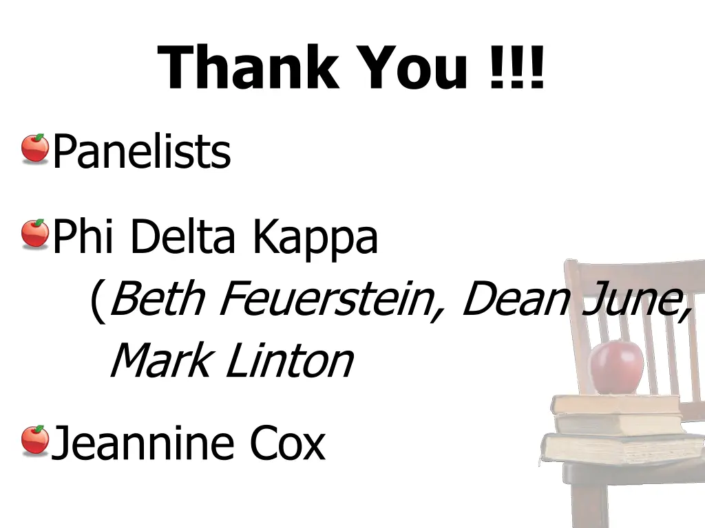 thank you panelists