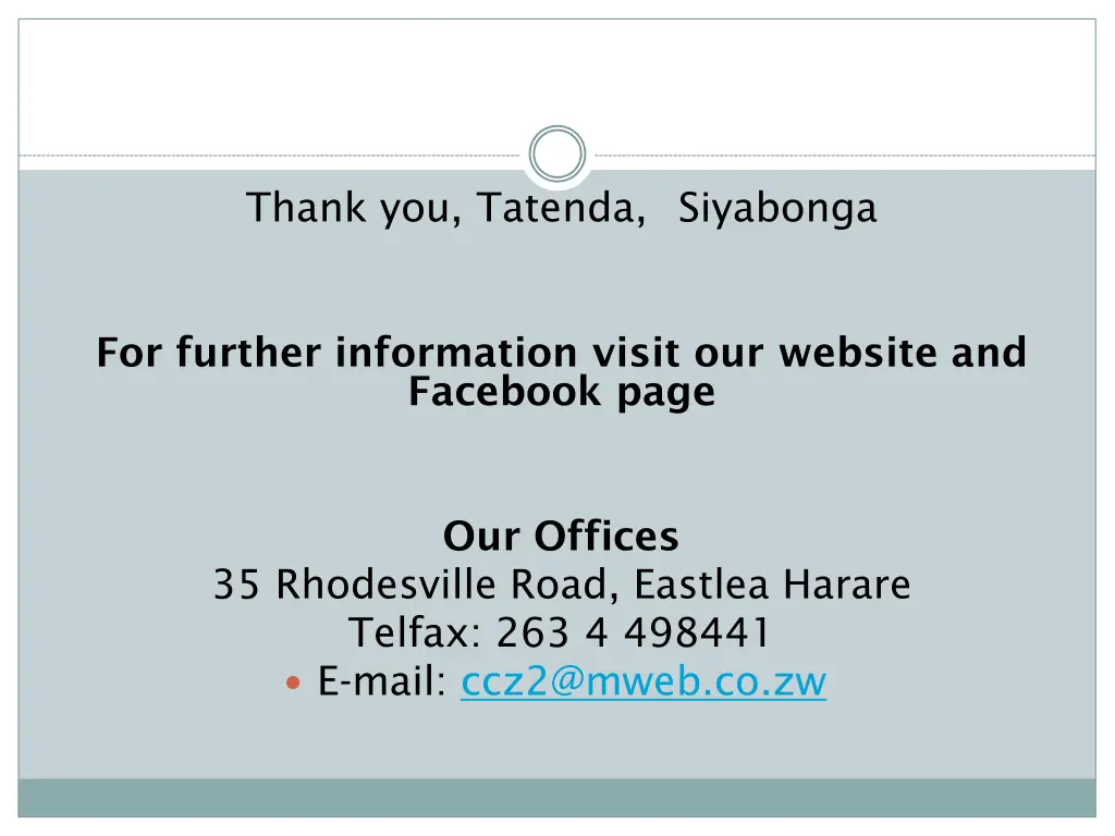 thank you tatenda siyabonga