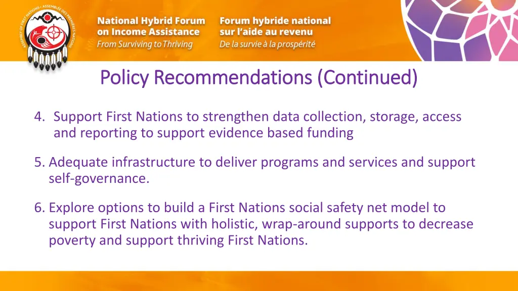 policy recommendations continued policy