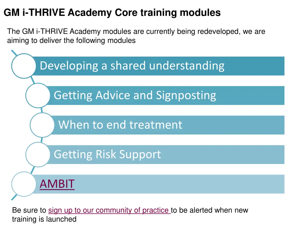 gm i thrive academy core training modules