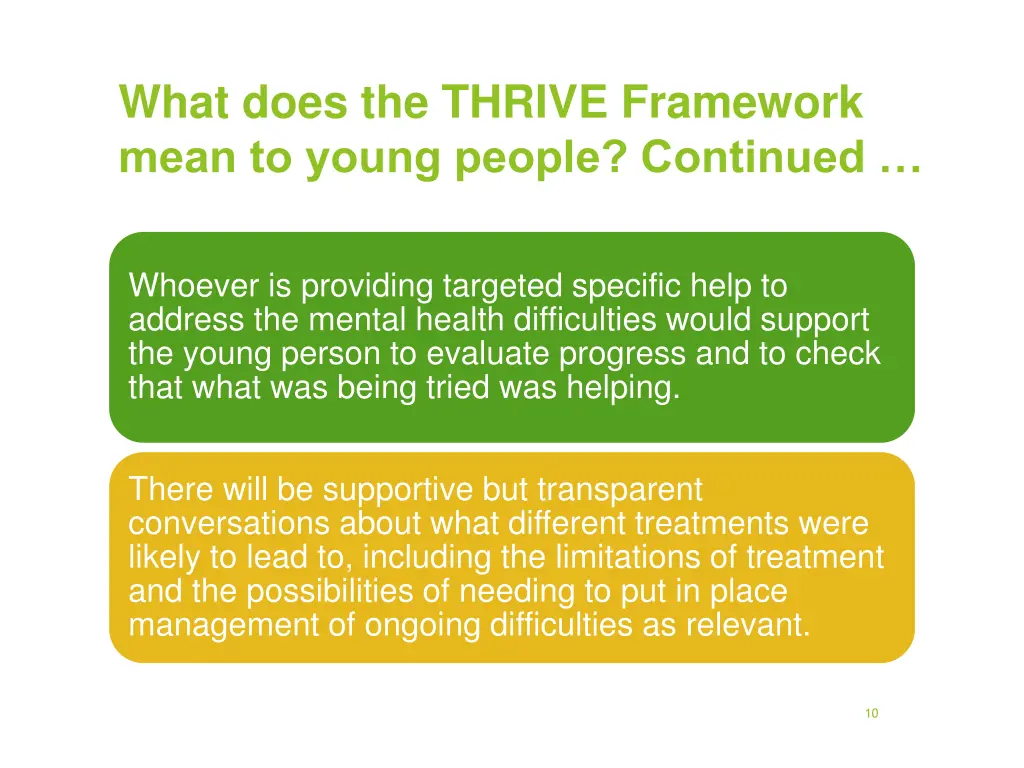 what does the thrive framework mean to young 1