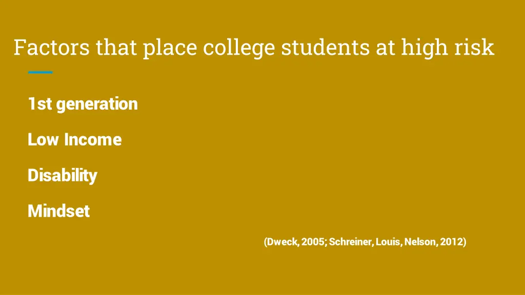 factors that place college students at high risk