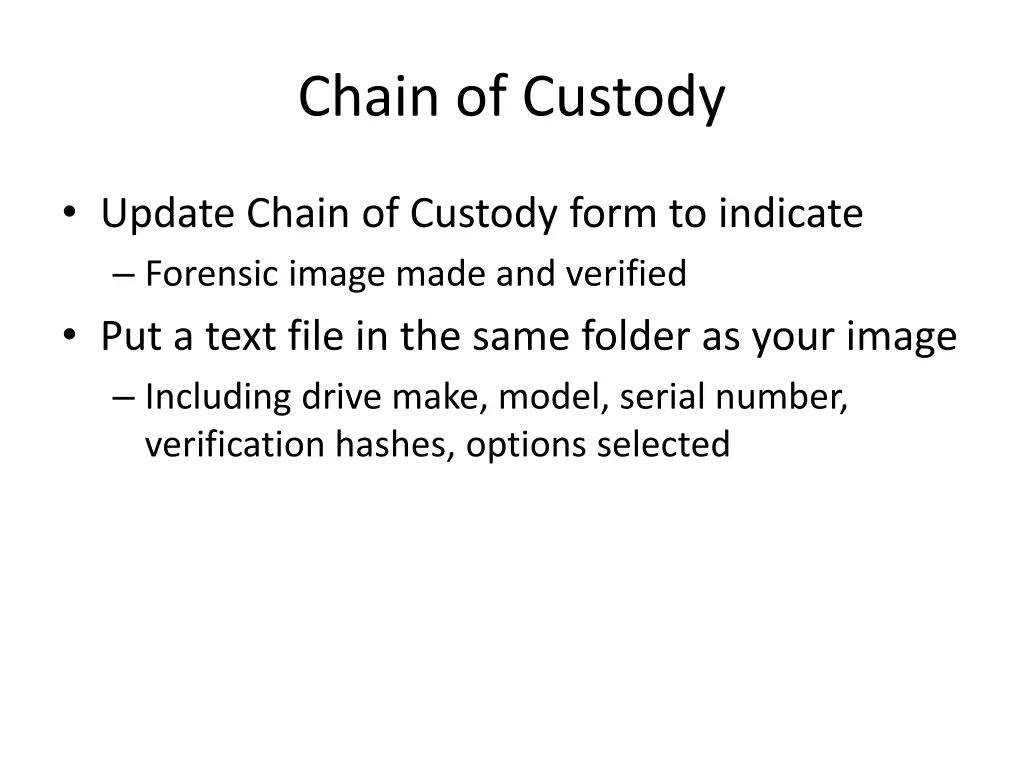 chain of custody