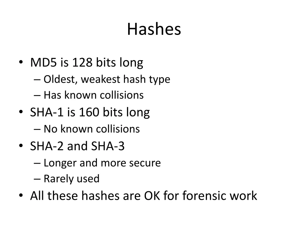 hashes