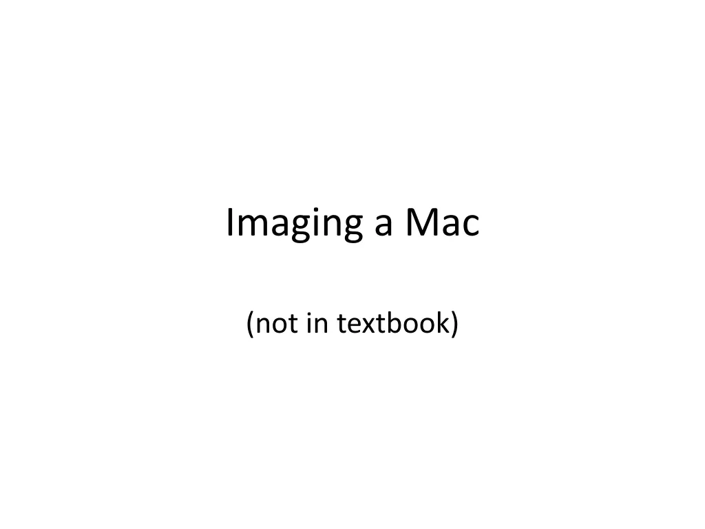 imaging a mac