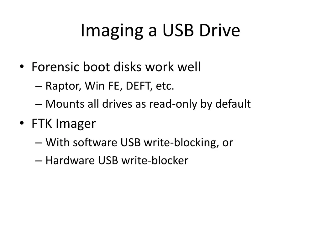 imaging a usb drive