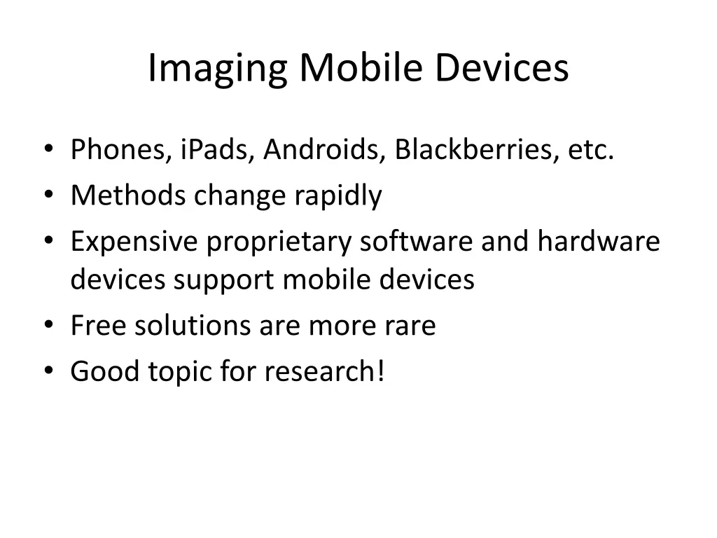 imaging mobile devices