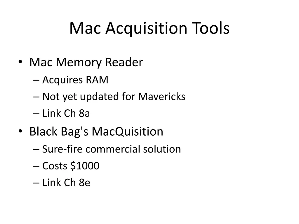 mac acquisition tools