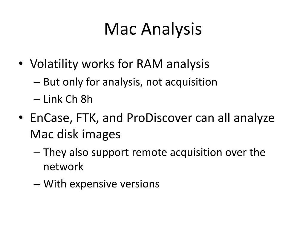 mac analysis