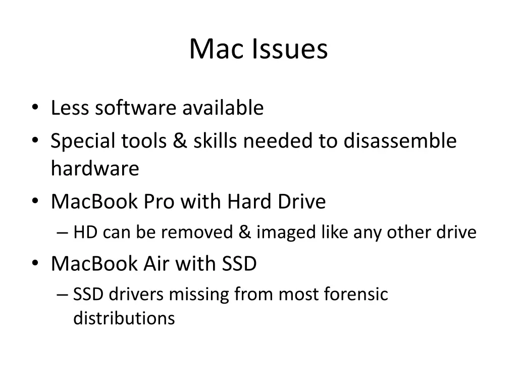 mac issues