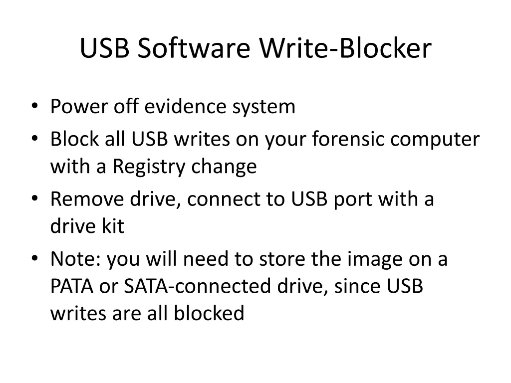 usb software write blocker