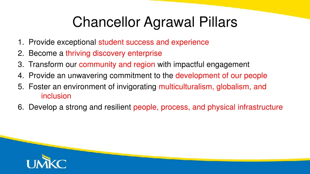 chancellor agrawal pillars