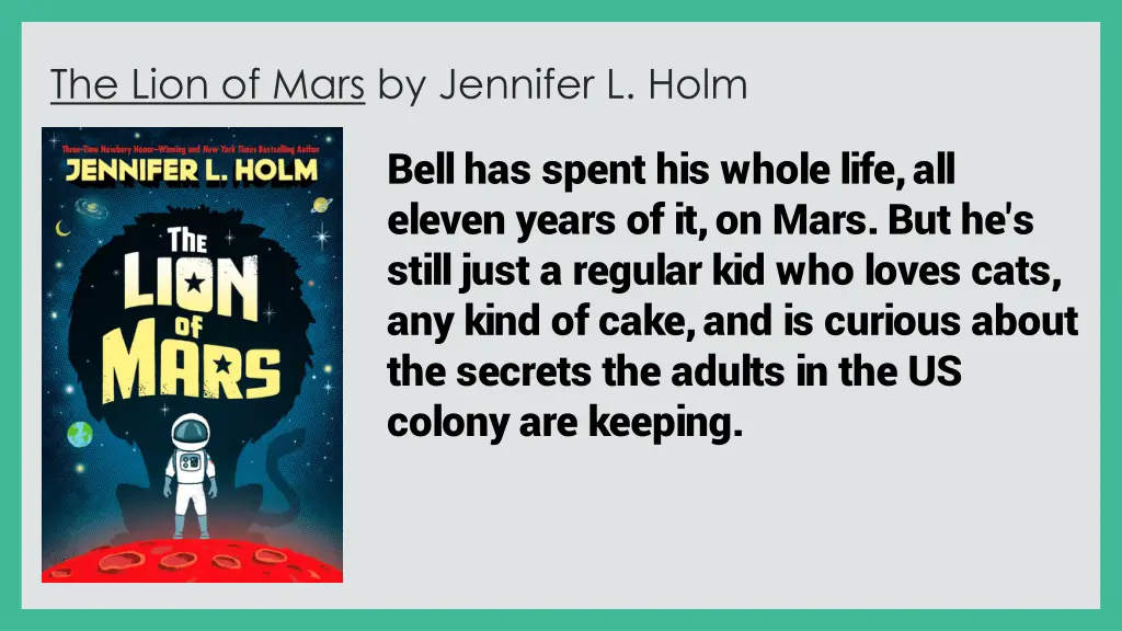 the lion of mars by jennifer l holm