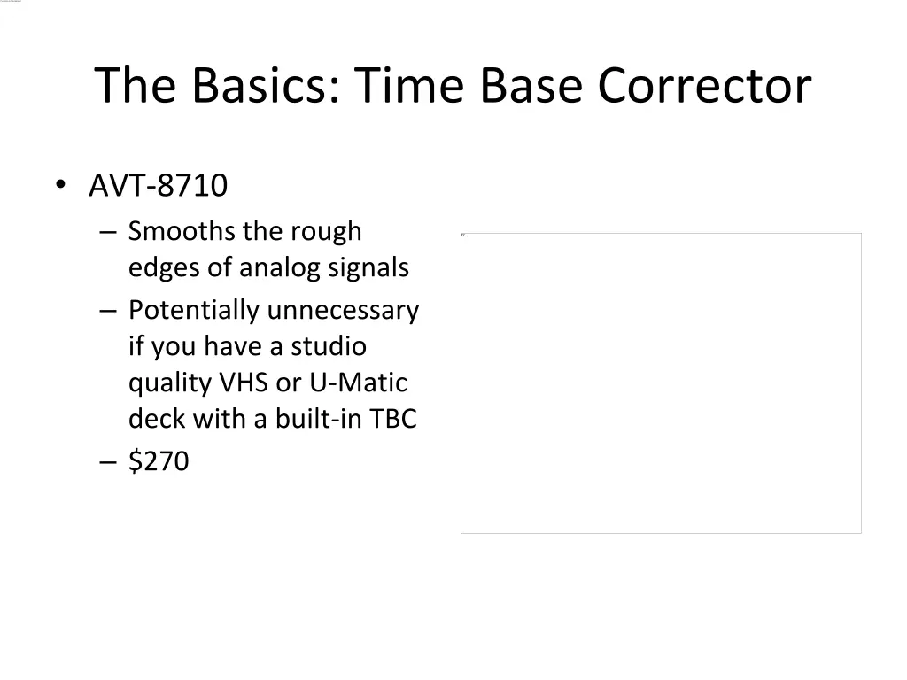 the basics time base corrector