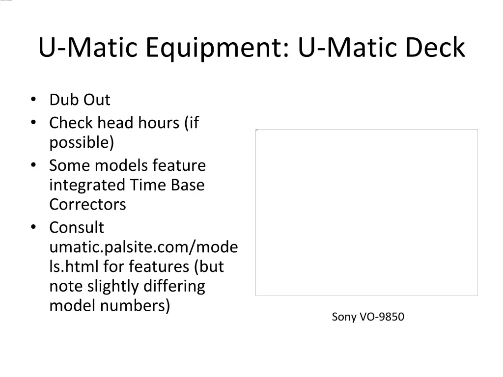 u matic equipment u matic deck